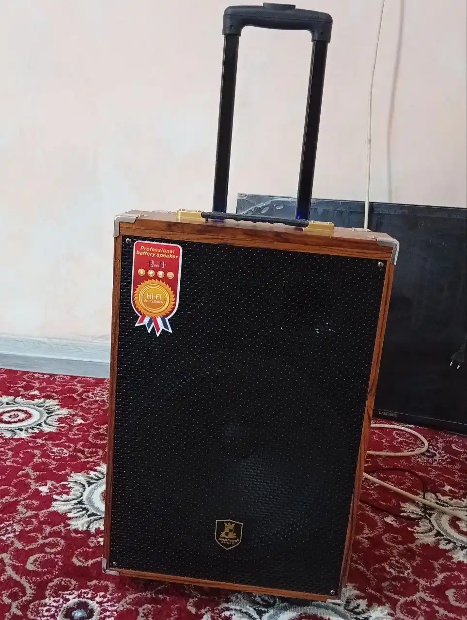 Karaoke kolonka B-Q12, 50W, Bluetooth, mikrofonli, g‘ildirakli, portativ
