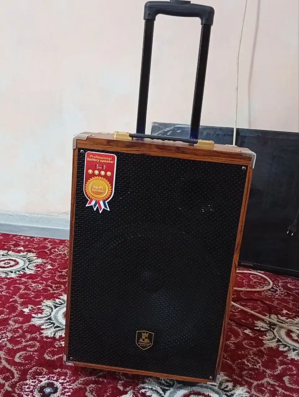 Karaoke kolonka B-Q12, 50W, Bluetooth, mikrofonli, g‘ildirakli, portativ