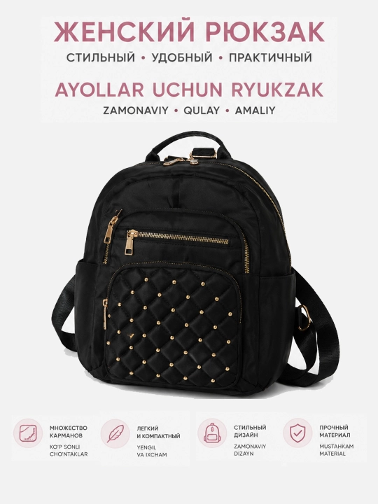 Ayollar sumkasi ryukzagi 2si1da butun mavsum uchun namlikka chidamli 28*30sm - 