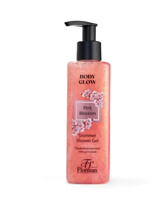 Floresan Гель-уход для душа, парфюмированный с шиммером Pink Blossom, Golden Vanilla, 250 мл
