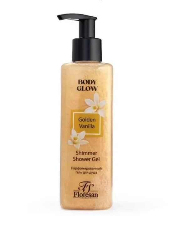 Floresan Гель-уход для душа, парфюмированный с шиммером Pink Blossom, Golden Vanilla, 250 мл