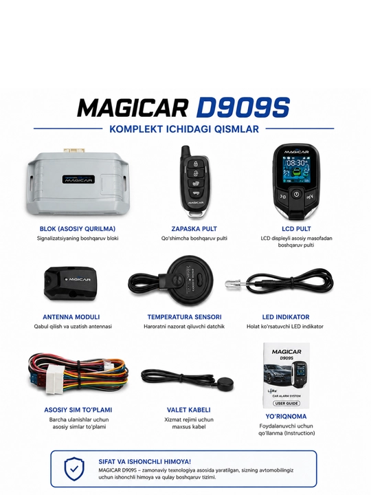 Magicar D909S Dominant avtomobil xavfsizlik tizimi