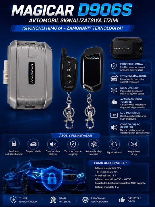 Magicar D906 S avtomobil xavfsizlik tizimi - 