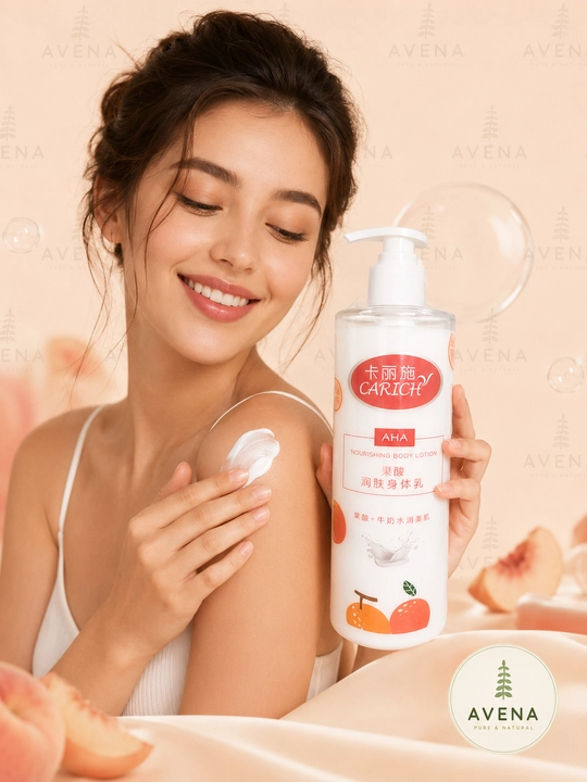 Carich AHA Nourishing Body Lotion — фруктовая кислота и молоко натуральное питание - 