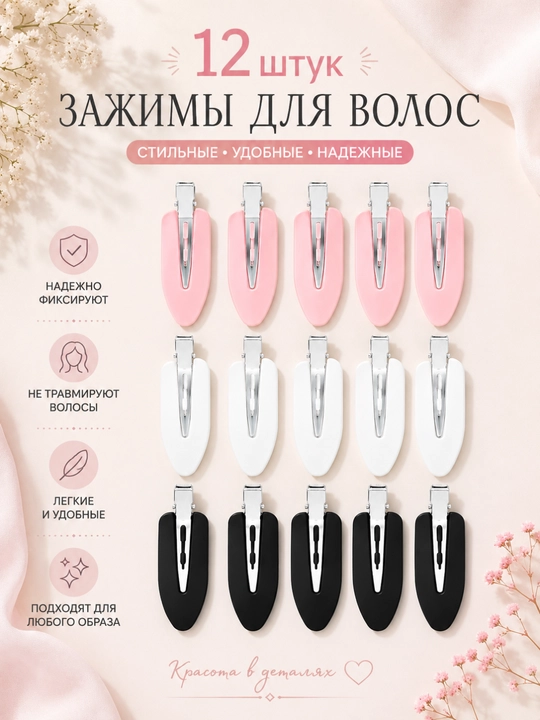 Бигуди-липучки с зажимами, для объема и локонов, набор