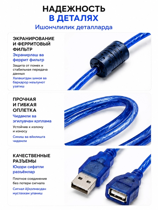 Удлинитель USB хаб для флешек, подключения различного питания, удлинитель 3м