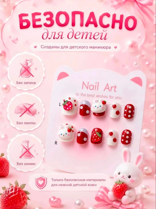 1 yoshdan 10 yoshgacha bo‘lgan qizlar uchun uzun va kalta yasama tirnoqlar