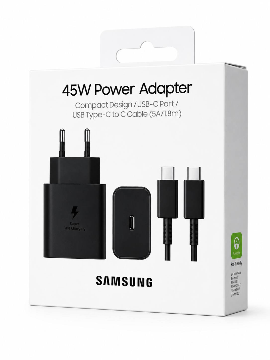Samsung 45W (EP-T4511) USB-C zaryadlovchi adapteri, 1.8 m Type-C kabel (5A)