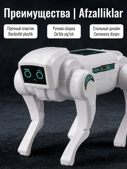 Ovoz bilan boshqariladigan elektr it-robot – bolalar uchun aqlli uy hayvoni