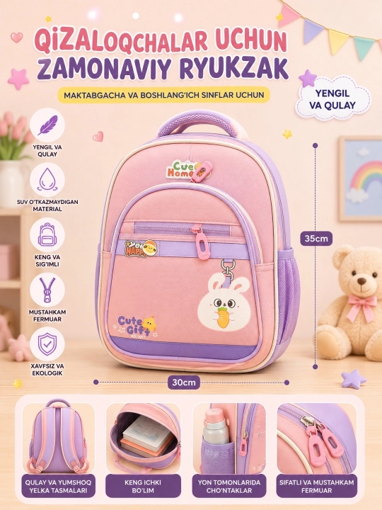 Bolalar ryukzagi, sumkasi, turli dizayn va ranglarda - 