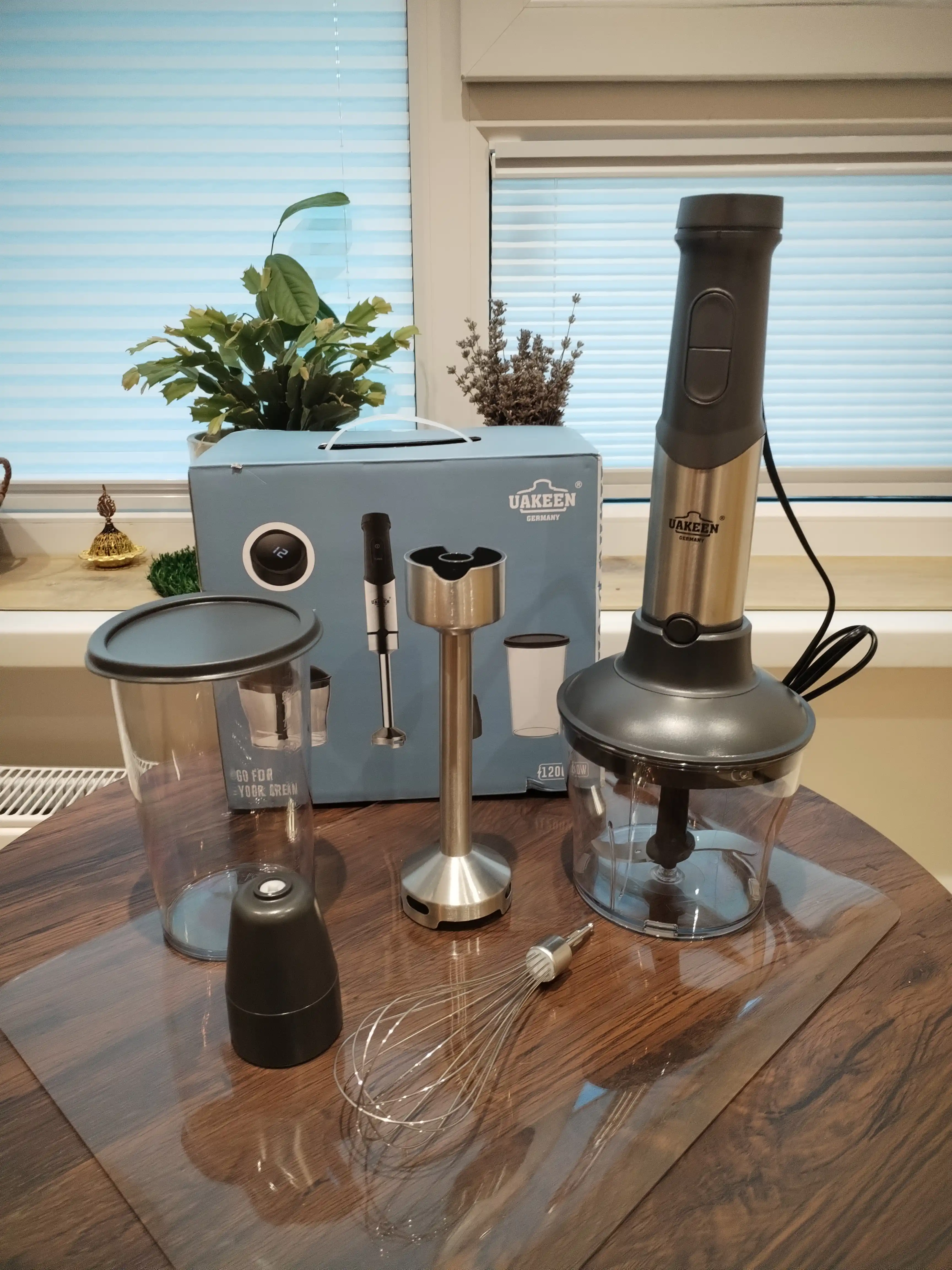Qo'l blenderi UAKEEN ZL-515, suvga cho'mdiruvchi, ko'p funksiyali, 4 tasi 1 da, 1200 Wt