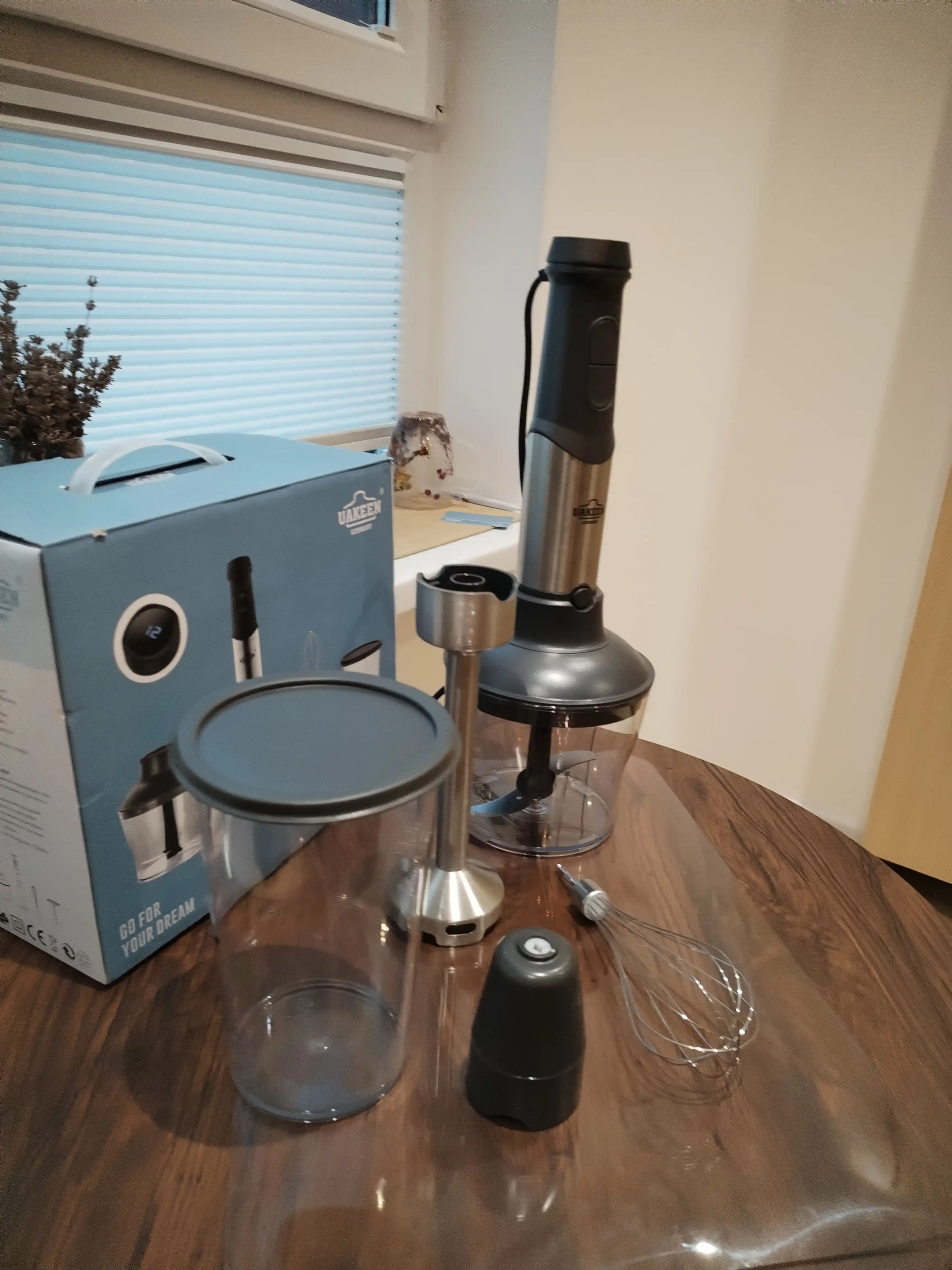 Qo'l blenderi UAKEEN ZL-515, suvga cho'mdiruvchi, ko'p funksiyali, 4 tasi 1 da, 1200 Wt