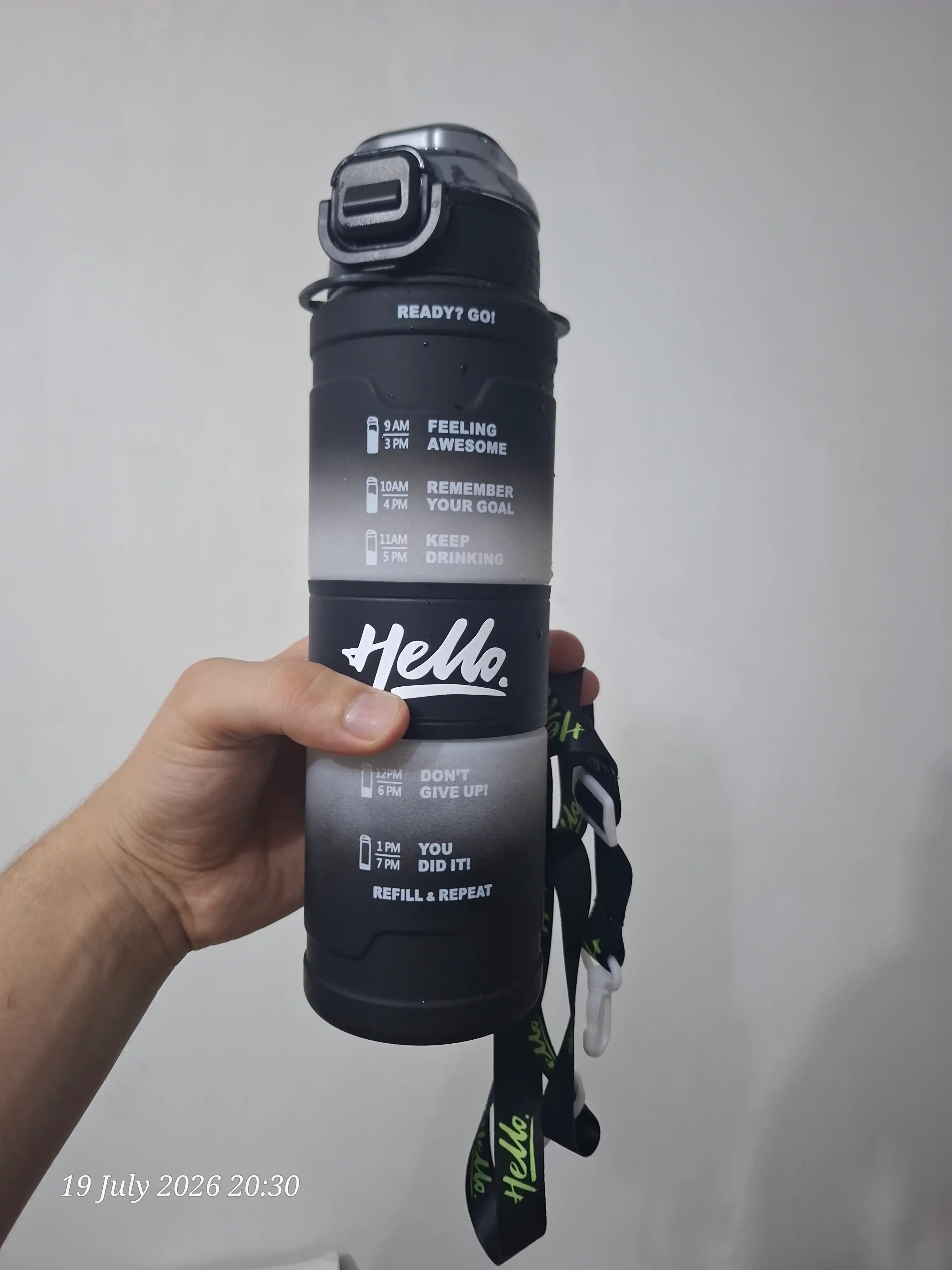 Suv idish, sheyker butilkalar, fitnes va kunlik sport uchun suv idish, 1000 ml matli