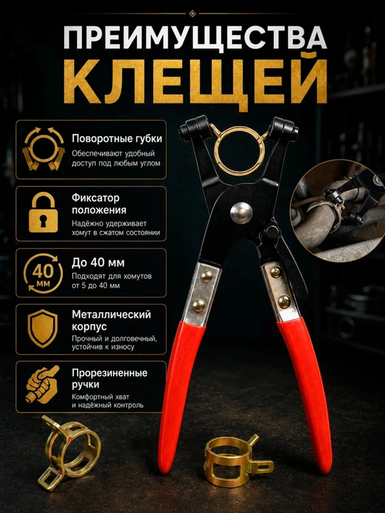 Клещи для пружинных самозажимных хомутов