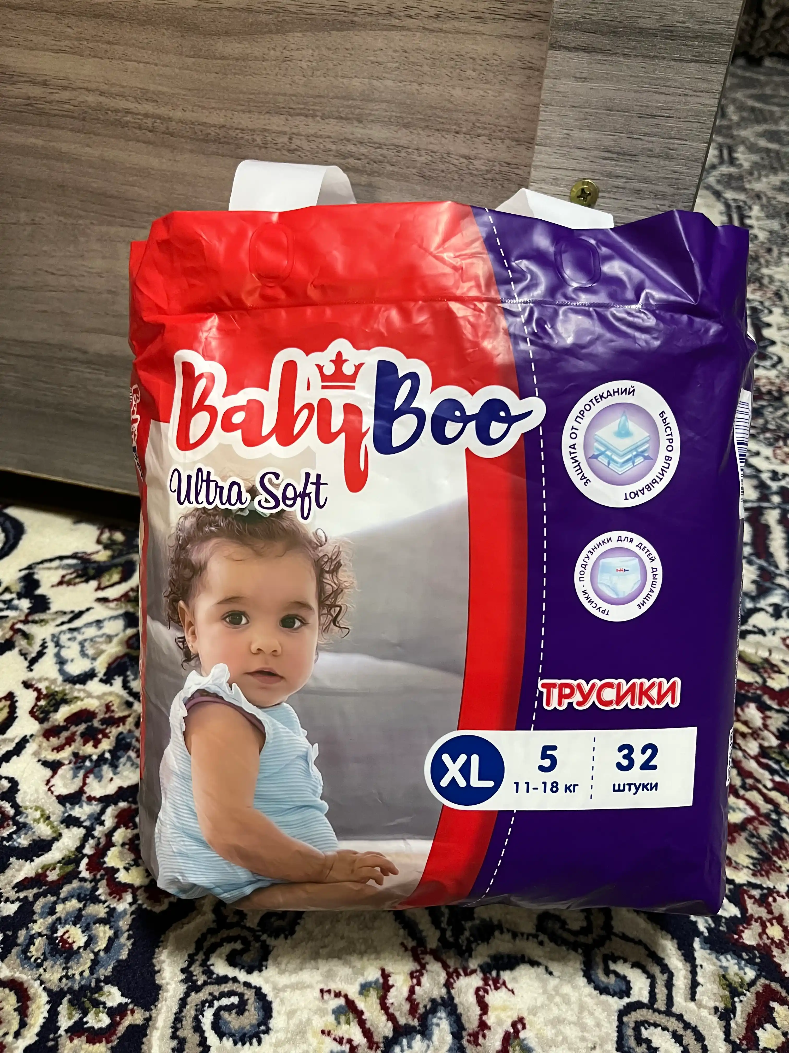 Bolalar trusik tagliklari BabyBoo UltraSoft  №5, 11-18 kg, 32 dona