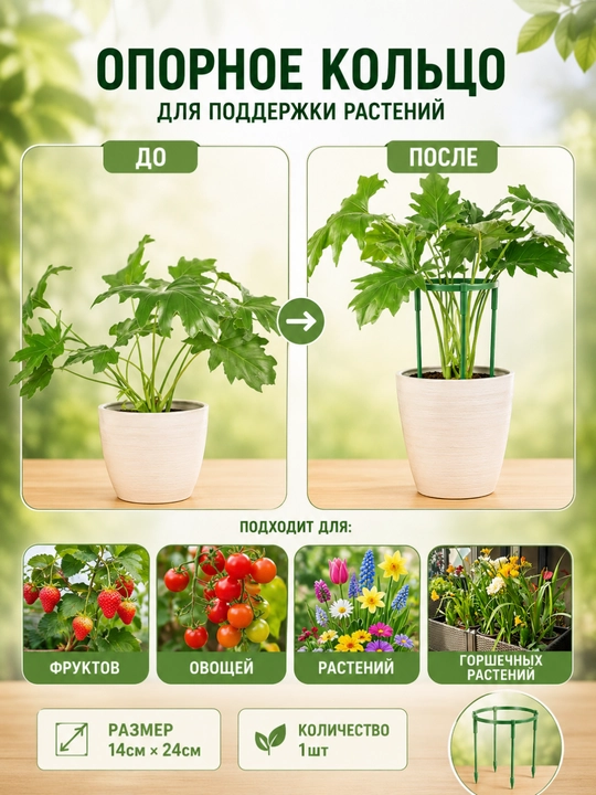 Опора для растений, Фиксатор для цветов и растений для поддержки стеблей, Клипсы, Липучка