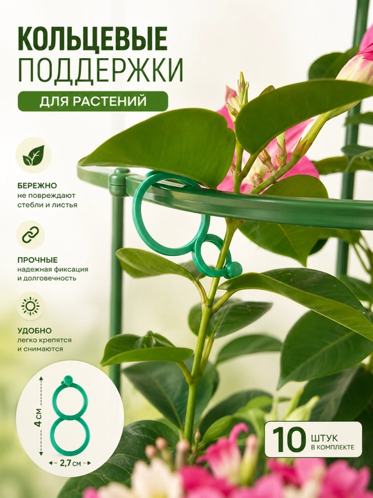 Опора для растений, Фиксатор для цветов и растений для поддержки стеблей, Клипсы, Липучка