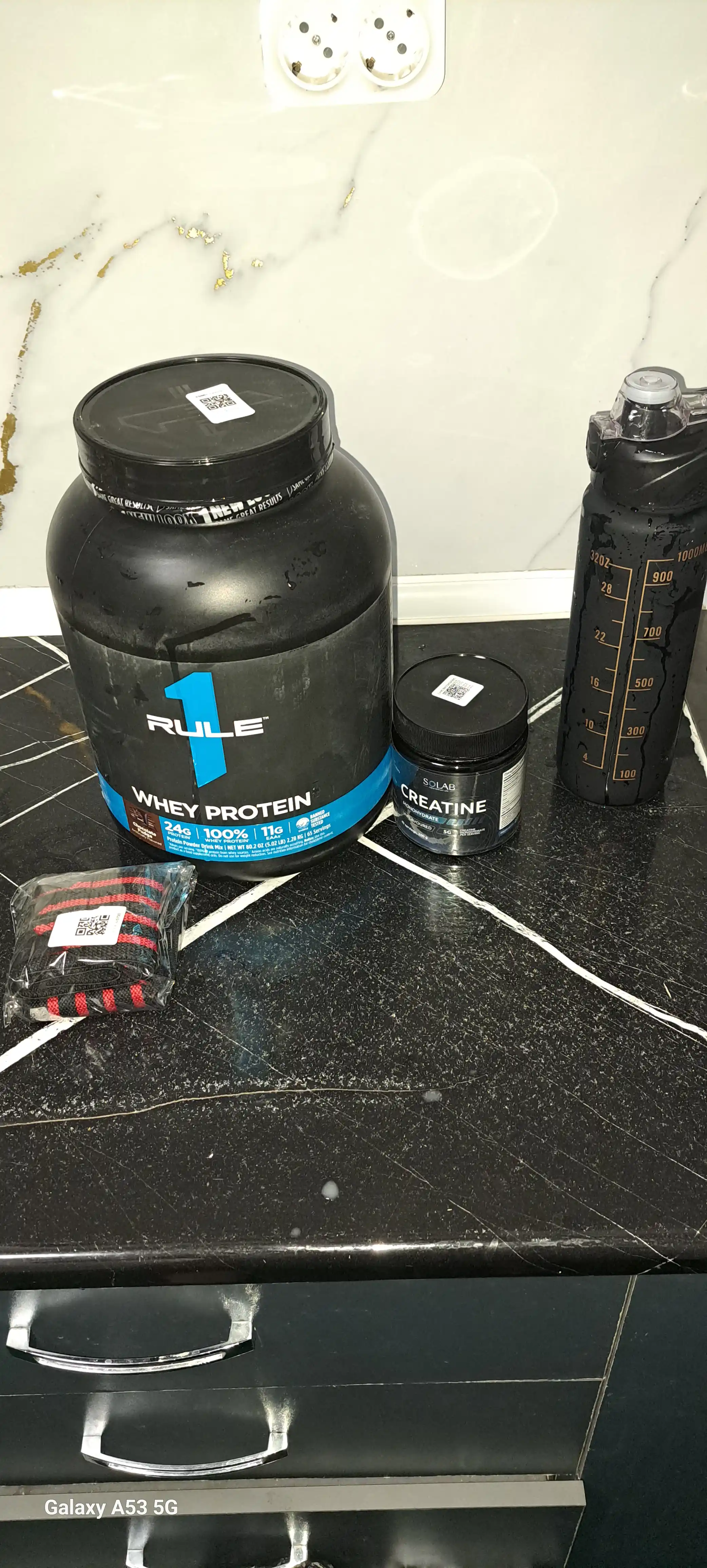 RULE1 WHEY blend protein, 0.4 g, 0.9 g, 2.3 kg, 4.6 kg, oqsil muskul o'stirish uchun