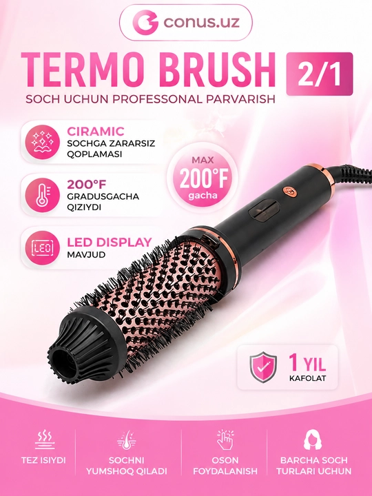 Zumba ZM-8061 brashing professional elektr tarog‘i, harorat indikatori bilan - 