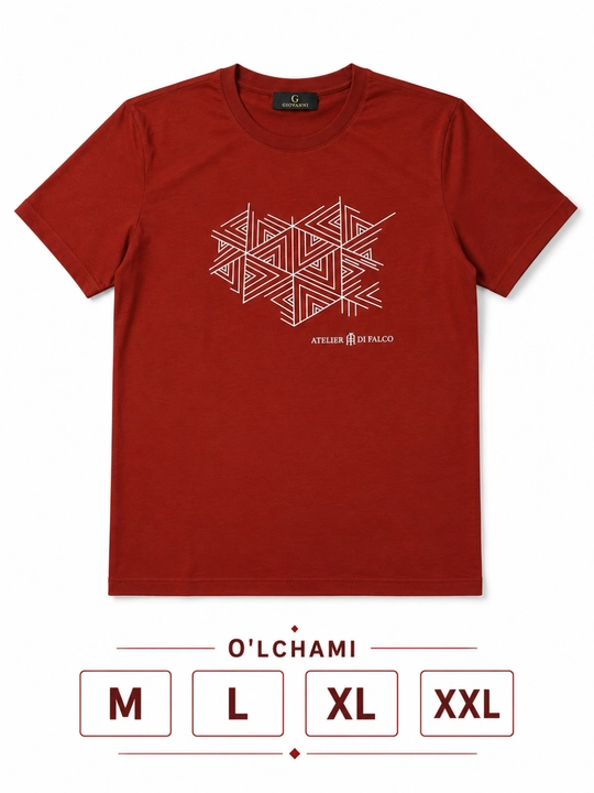 Erkaklar  futbolka geometrik printli casual yozgi kalta yeng futbolka