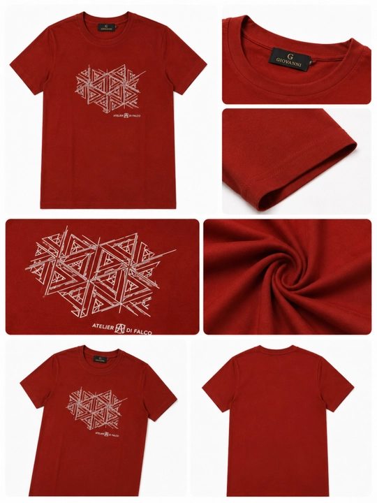 Erkaklar  futbolka geometrik printli casual yozgi kalta yeng futbolka