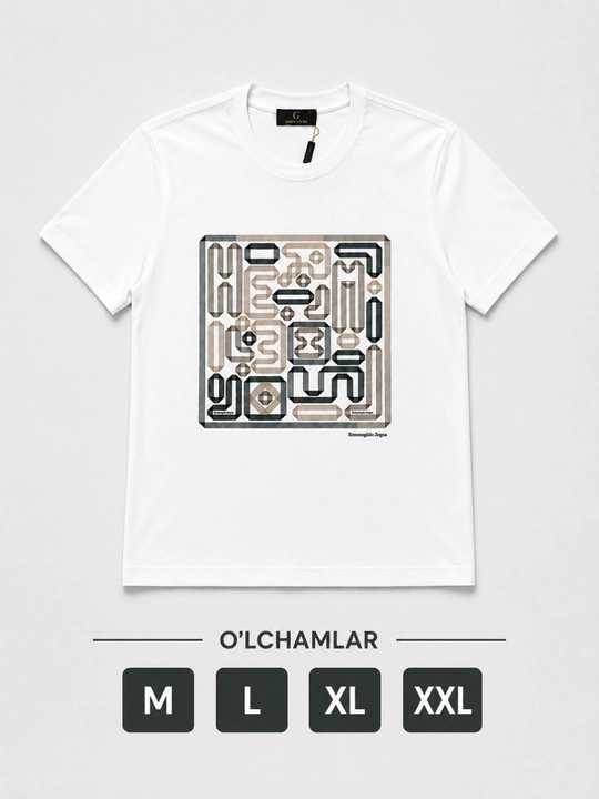 Erkaklar  futbolka geometrik printli casual yozgi kalta yeng futbolka