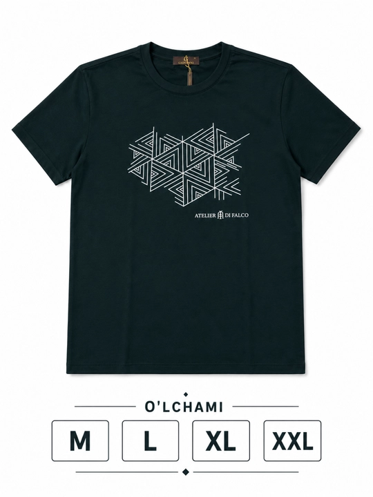 Erkaklar  futbolka geometrik printli casual yozgi kalta yeng futbolka