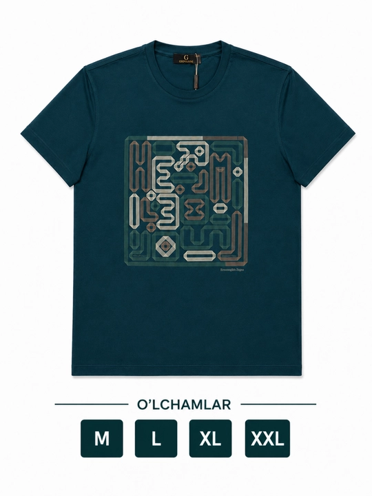 Erkaklar  futbolka geometrik printli casual yozgi kalta yeng futbolka