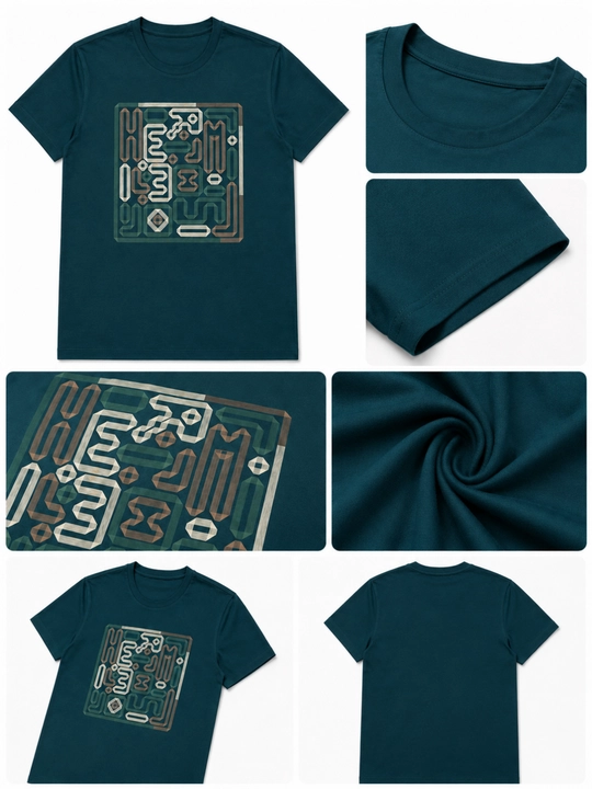 Erkaklar  futbolka geometrik printli casual yozgi kalta yeng futbolka