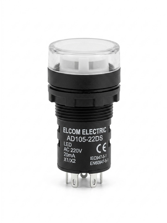Светодиодный сигнальный индикатор ELCOM AD105-22DS (220В), белый - 