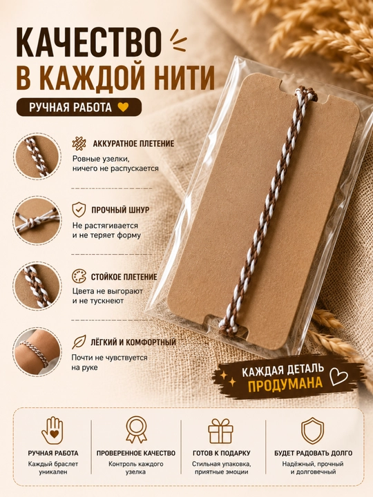Плетёный браслет дружбы из цветных нитей, унисекс