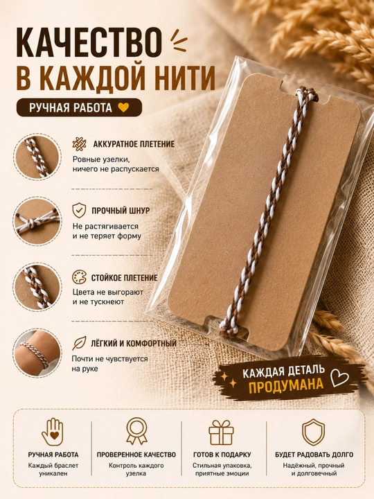 Плетёный браслет дружбы из цветных нитей, унисекс