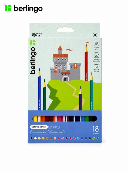 Berlingo Super Soft rangli qalamlar to‘plami (12, 18, 24, 36 rangli)
