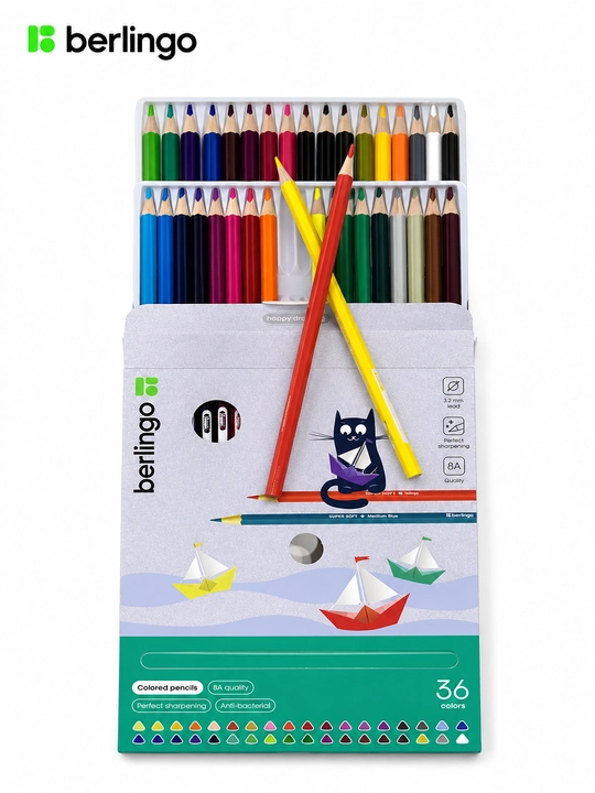 Berlingo Super Soft rangli qalamlar to‘plami (12, 18, 24, 36 rangli)