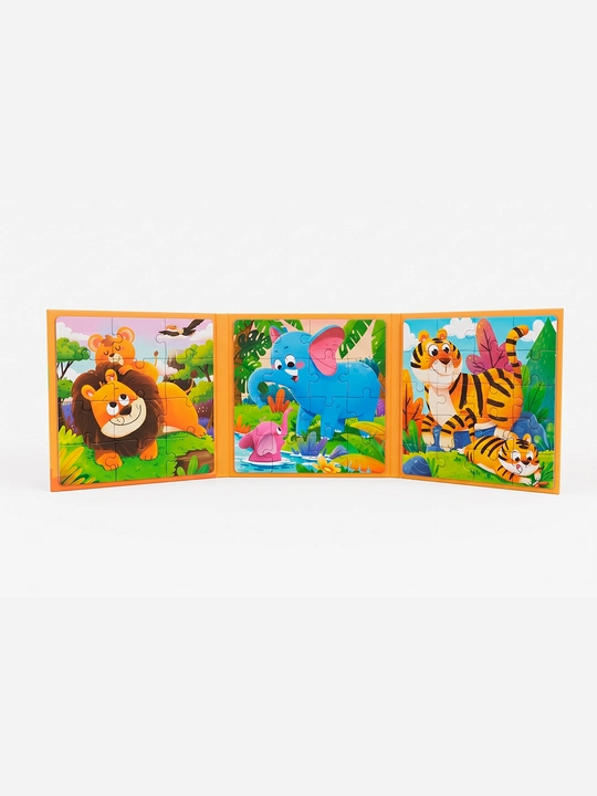 Книга с пазлами для детей, 3+, яркие изображения, развивающая игрушка