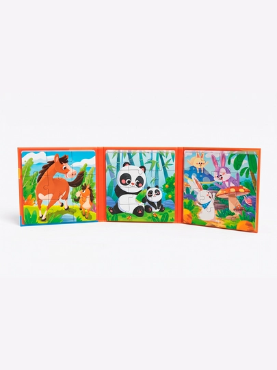 Книга с пазлами для детей, 3+, яркие изображения, развивающая игрушка