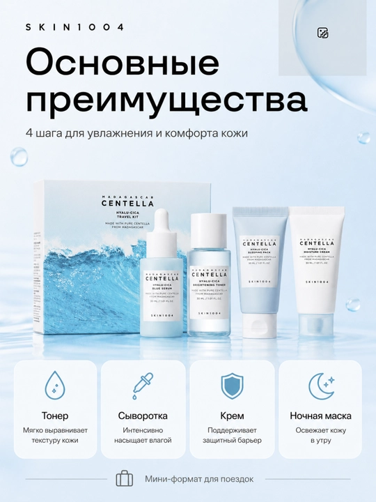 SKIN1004 Centella Travel Kit — Серия мини-наборов ухода за лицом
