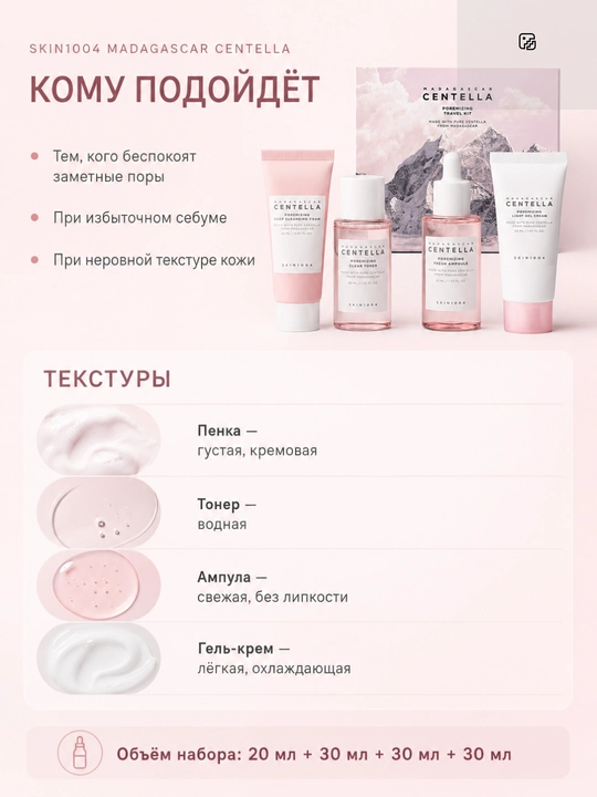 SKIN1004 Centella Travel Kit — Серия мини-наборов ухода за лицом