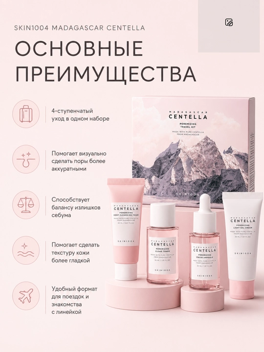 SKIN1004 Centella Travel Kit — Серия мини-наборов ухода за лицом
