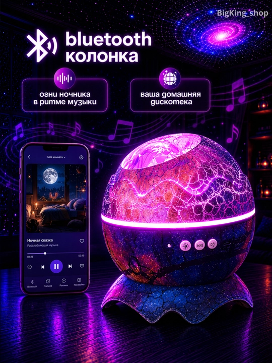 Проектор «Звездное небо» – ночник, создающий волшебную и спокойную атмосферу в вашем доме