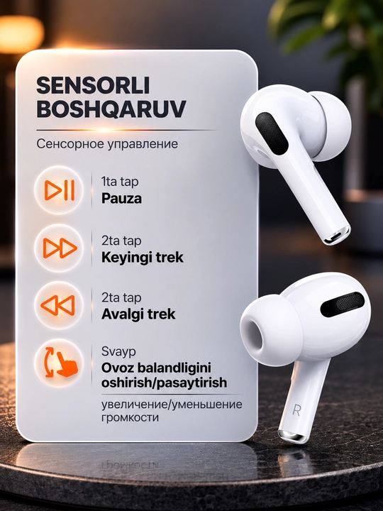 Simsiz quloqchinlar Pods Pro 2 ANC bluetooth naushnik Shovqinni kamaytirish funksiyasi bor