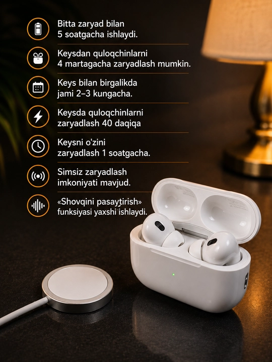 Simsiz quloqchinlar Pods Pro 2 ANC bluetooth naushnik Shovqinni kamaytirish funksiyasi bor