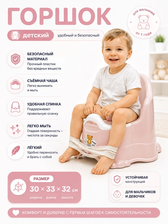 Детский горшок с крышкой, комфорт и удобство каждый день