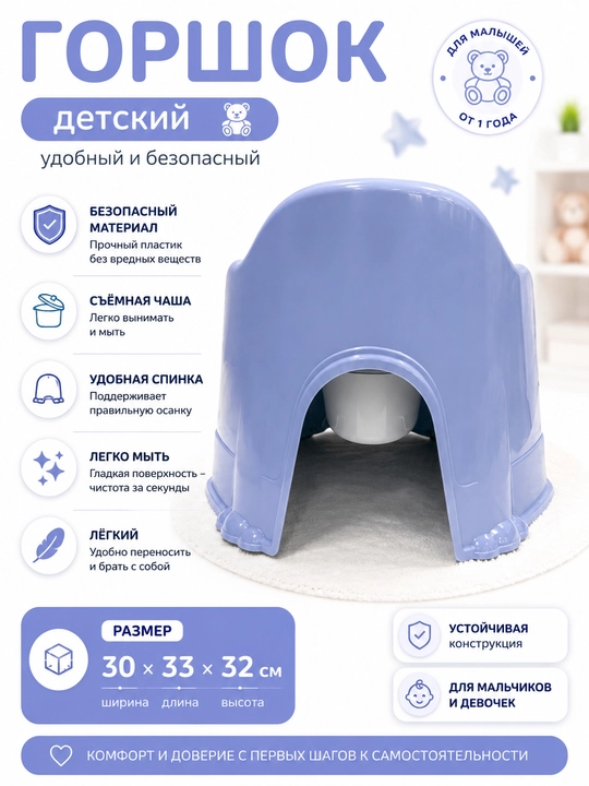 Детский горшок с крышкой, комфорт и удобство каждый день