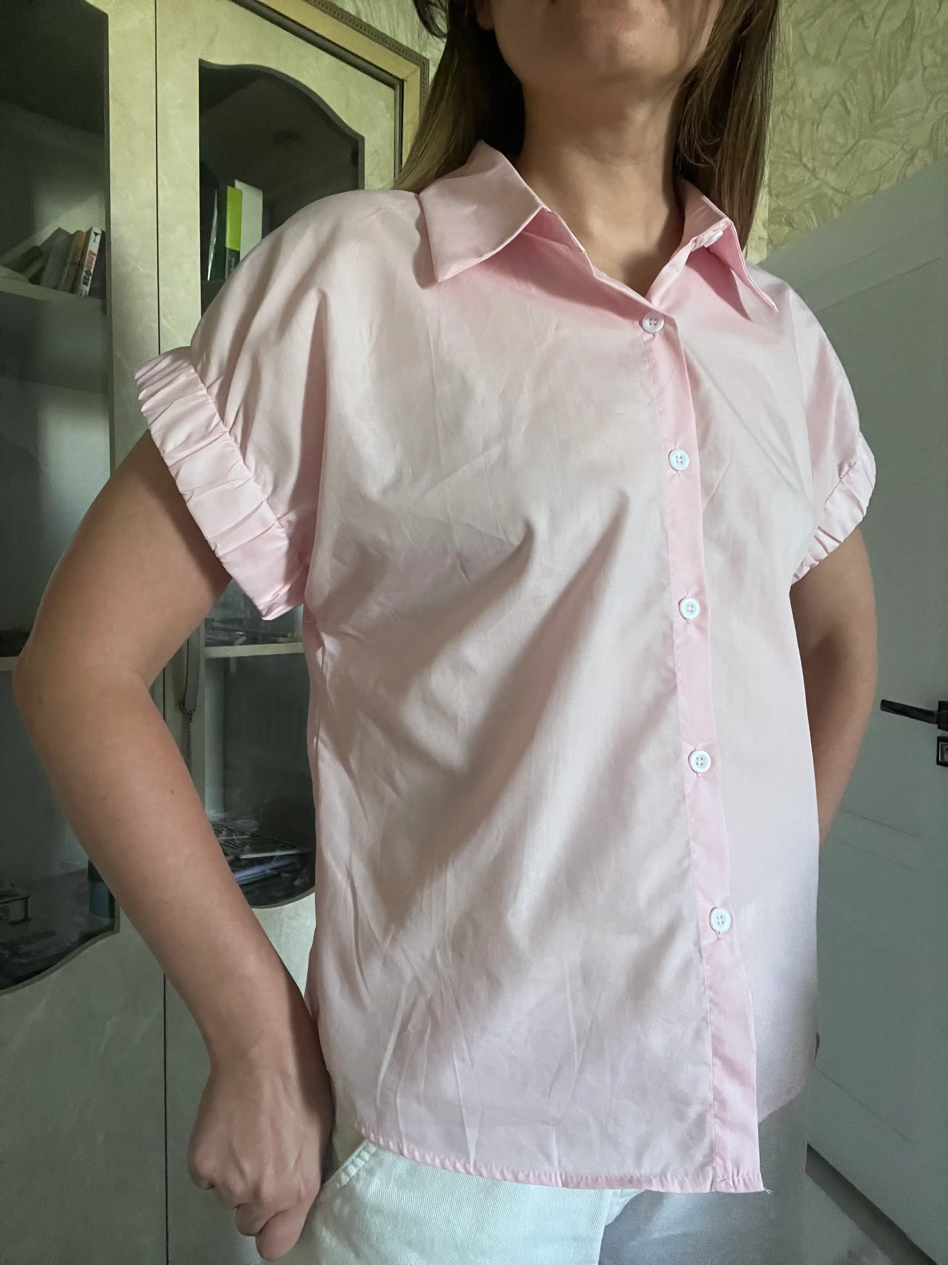 Женская летняя рубашка ELLY FASHION с коротким рукавом