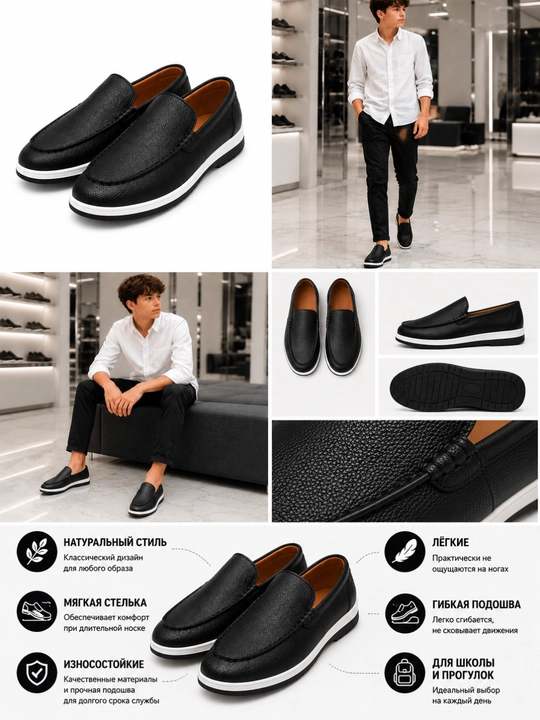 Детские мокасины Slip-On, для мальчиков, эко кожа, размеры 30–39, тёмно-синие