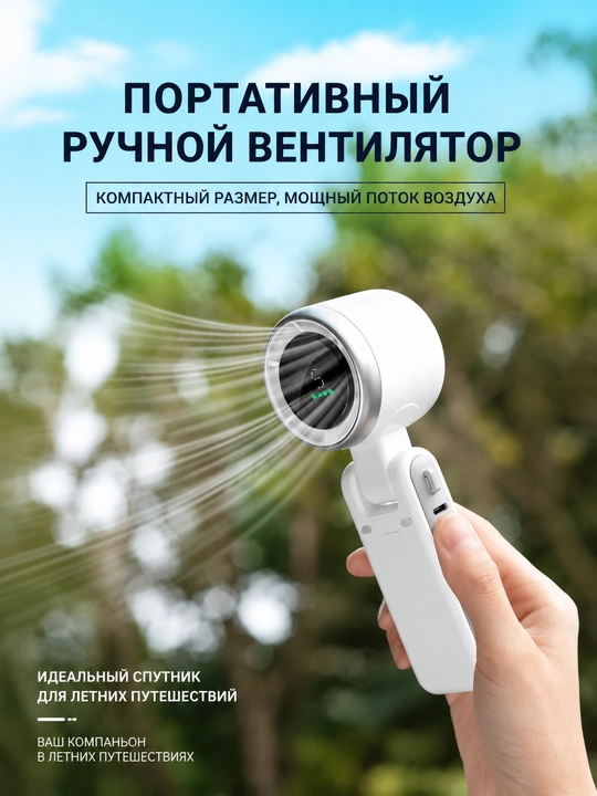 Buklanadigan qanotsiz ventilyator | Portativ | 3 tasi 1da | Yozgi sovutish