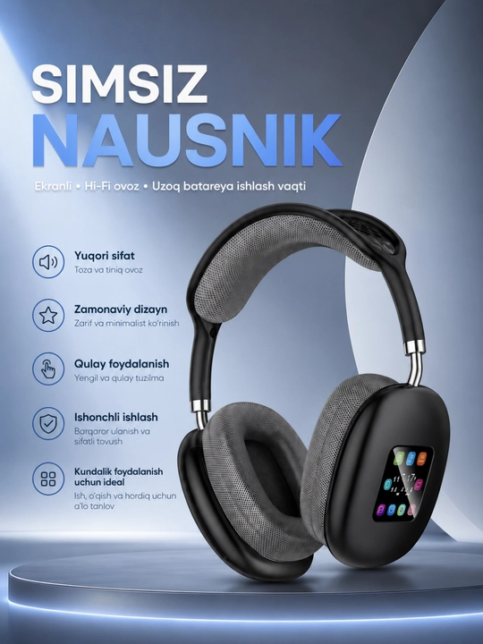 P-908BT Беспроводные Bluetooth Наушники с Сенсорным Экраном и Микрофоном - 
