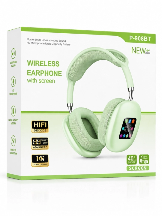 P-908BT simsiz Bluetooth sensorli ekran va mikrofonli quloqchinlar