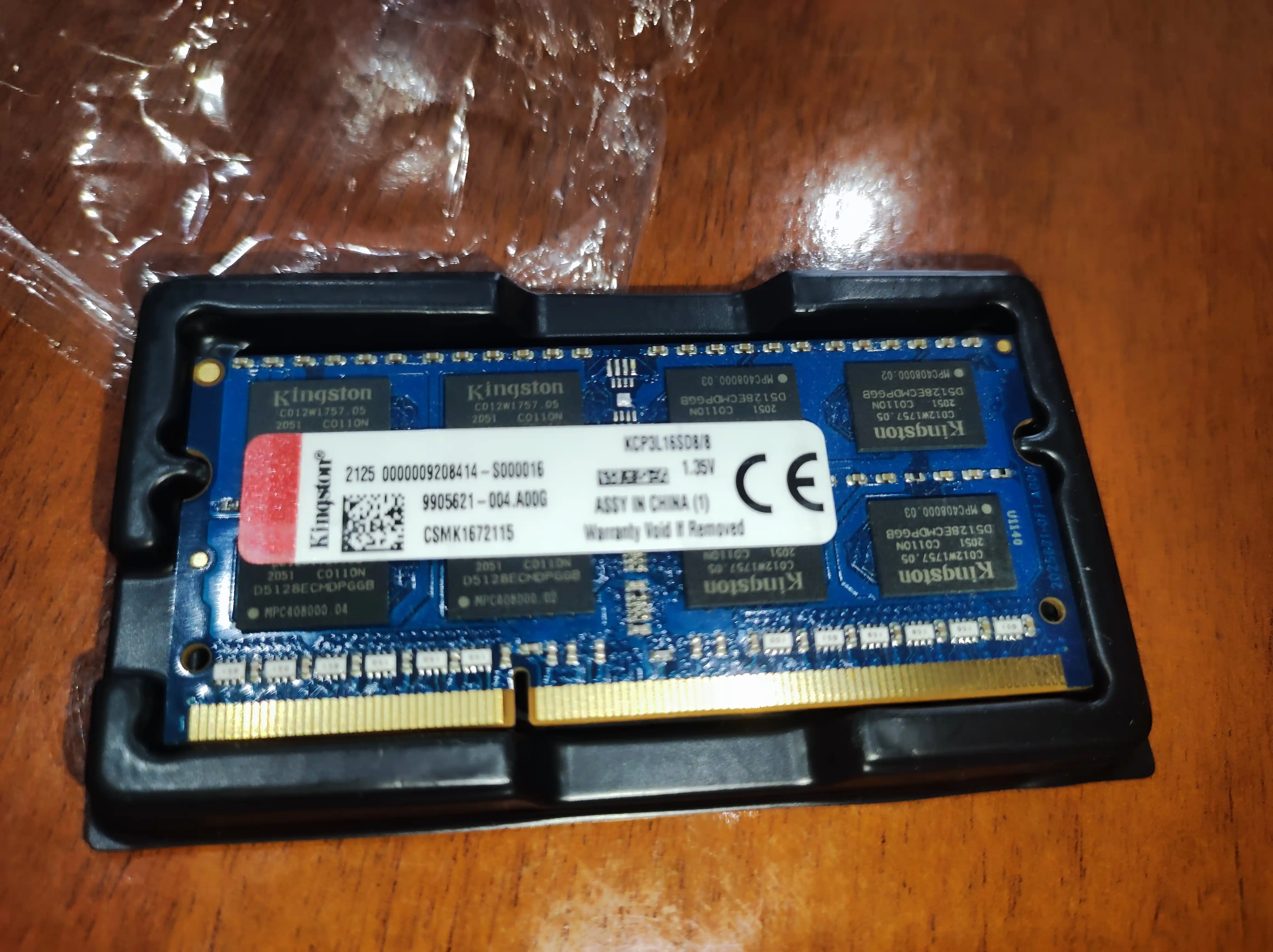 Operativ xotira SODIMM DDR3 4GB 8GB 1600 MHz Kingston, noutbuk uchun OEM